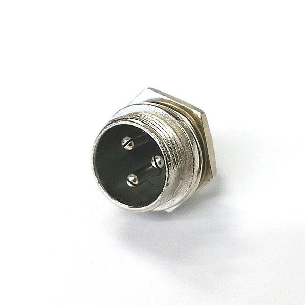 61-623, 3 Pin Male Chassis Panel CB Mic or Ham Radio Mobile Microphone Connector