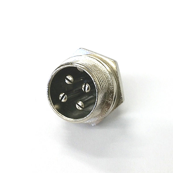 61-624, 4 Pin Male Chassis Panel CB Mic or Ham Radio Mobile Microphone Connector