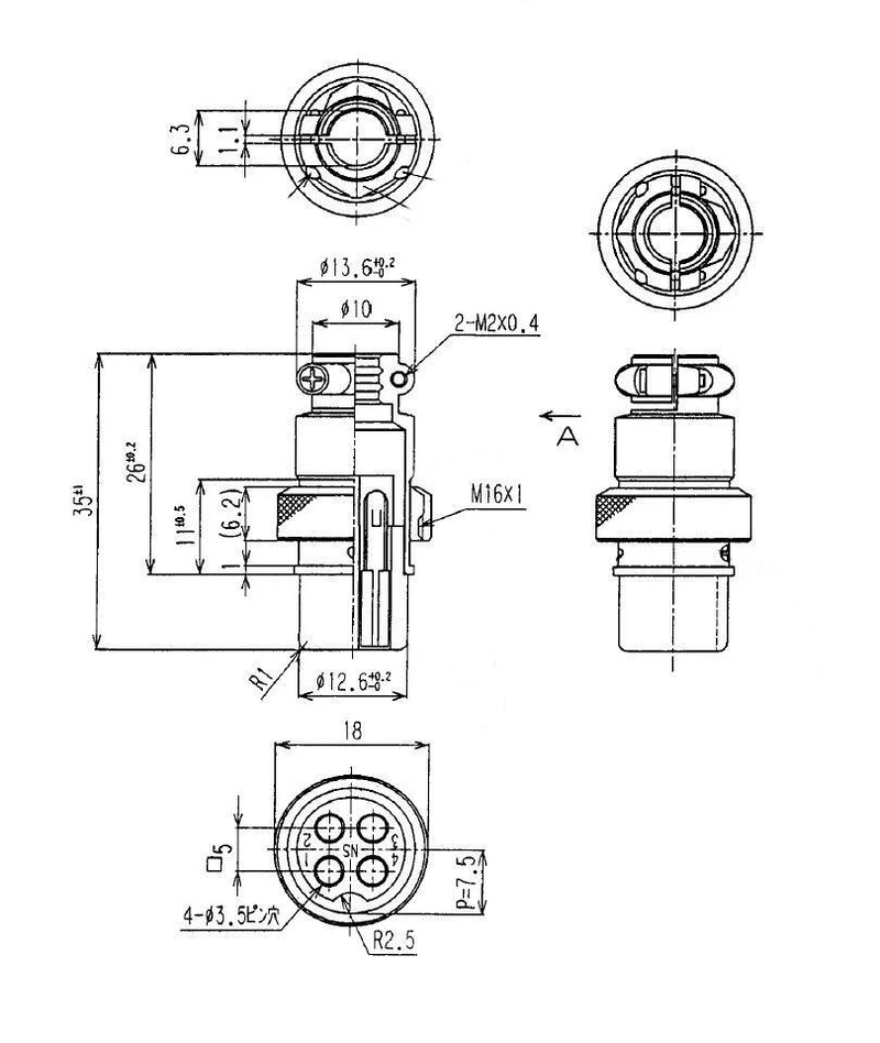 61-603, 3 Pin Female In-Line CB Mic or Ham Radio Microphone Connector
