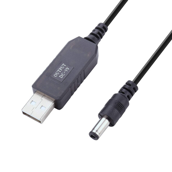 VRU5-9-2A, MVO DC 5V to DC 9V USB Voltage Step Up Converter Cable 3.3ft/1m Power Supply Adapter Cable with DC Jack 5.5 x 2.5mm or 5.5 x 2.1mm, for Fan, Led Light, Wireless Router, Speakers and More Devices