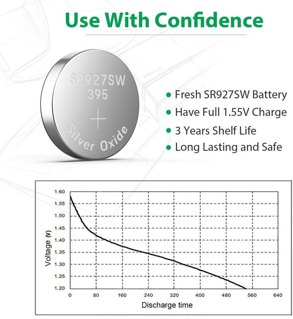 1.5V Battery SR927W, SR57 UL399 AG7 Button Cell Battery