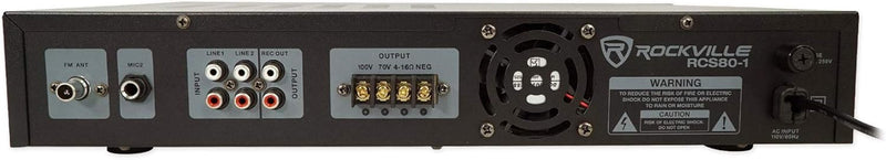 MVRCS80-1 60,MVO Watt 70V/100V Commercial Amplifier/Bluetooth 5.0 Receiver, Supports 4/8/16 Ohm Speakers,