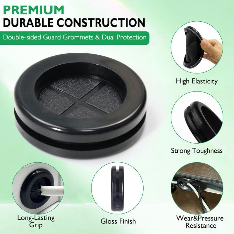 GOB-2101H, MVO 1-1/4 in Rubber Grommets for Wiring,1 in ID, Double-Sided Rubber Plugs for Holes