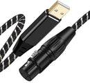 XLR 2 USB 6ft, MVO USB Microphone Cable, XLR to US-B Cable 6.6Ft,XL-R Female to USB A