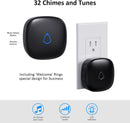 MVDW520-P819, MVO Wireless Motion Sensor Alarm Indoor, 1 PIR Detector + 1 Receiver, Movement Activated Doorbell Chime for Home Doorway/Business Entry/Garage Security/Store Entrance, Pet/Elderly/Dementia Monitor (Black)