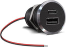 USBC/A 42M-BLACK, MVO USB A&amp;C 12/24v 36W QC 3.0