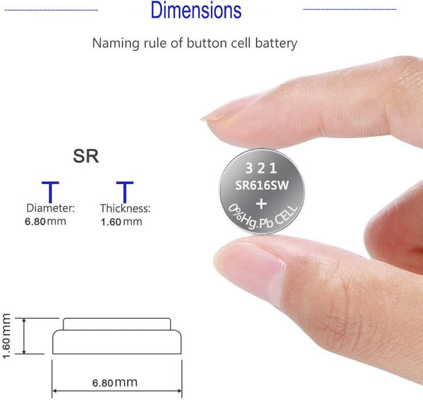 SR616SW, SR65, 321, 1.55V Silver Oxide Battery (Button Cell Battery)