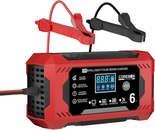 MV-DC12-6AH, MVO Battery Charger 6-Amp 12V Automatic Smart Battery Trickle Charger, Battery Maintainer