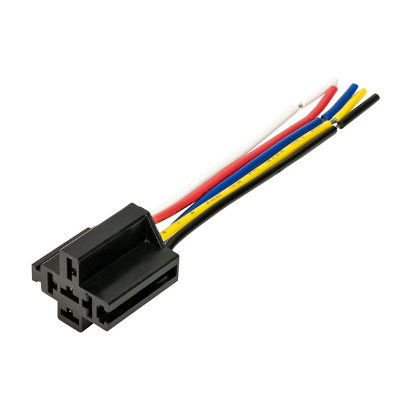 BRS006, CES Bosch Style 12V DC 5-PIN SPDT Interlocking Relay Socket Harness Base (with Wires)