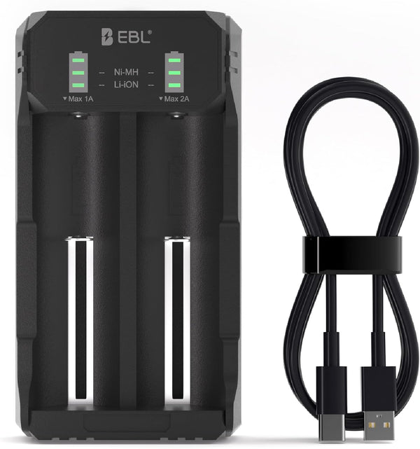 18650 Dual Battery Charger for 18650 3.7V Li-ion  Rechargeable Batteries