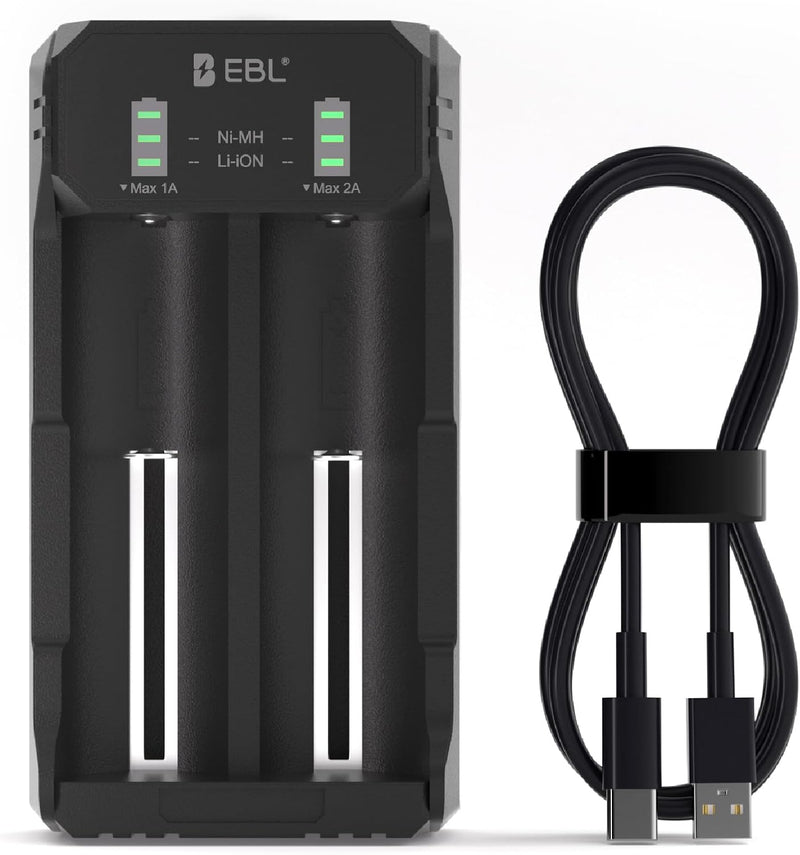 18650 Dual Battery Charger for 18650 3.7V Li-ion  Rechargeable Batteries