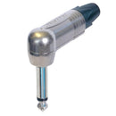NP2RX,  Neutrik NP2RX 1/4" Professional Right Angle Phone Plug with Silver Contacts, Nickel Shell