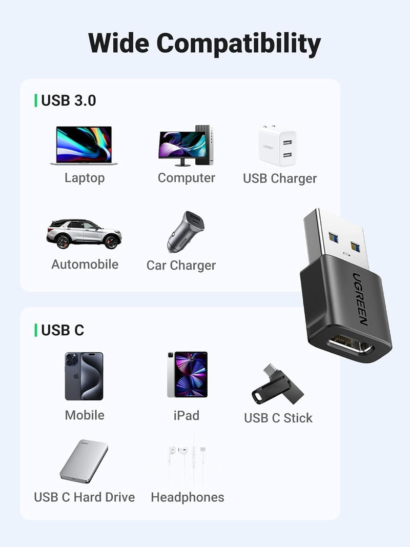 USBCF-USBAM, MVO USB to USB C , 10Gbps USB C Fem to USB 3.0 Male Adap Type C Charge