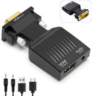 MVVGA2HDMI, MVO VGA to HDMI ,  (Adapter Male VGA to Male HDMI ) for Computer, Desktop, Laptop, PC, Monitor, Projector, HDTV, Chromebook, Raspberry Pi, Roku, Xbox and More - Black