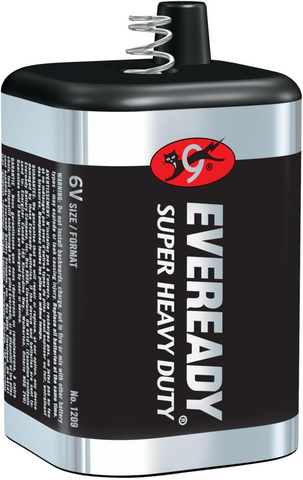 1209 EVEREADY 6V Battery, Super Heavy Duty 6 Volt Battery
