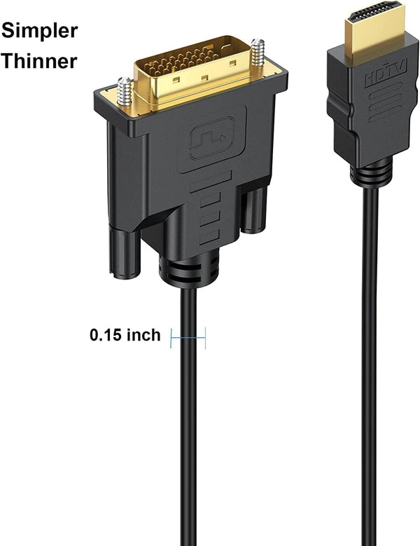 MV2661, MVO HDMI to DVI Cable 3ft 5-Pack, Bidirectional DVI-D to HDMI