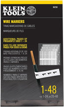 56250, Klein Wire Marker Book for Cable Management, Electric Panel Organization Wire Label Stickers, Numbered 1-48