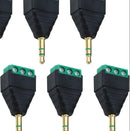 48-1294B-5PK, MVO 3.5mm Stereo Male to AV 3-Screw Terminal Block Headphone Balum Connector