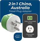 USA to New Zealand, MVO Australia, New Zealand, China Power Plug Adapter with 2 USA Inputs