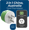 USA to New Zealand, MVO Australia, New Zealand, China Power Plug Adapter with 2 USA Inputs