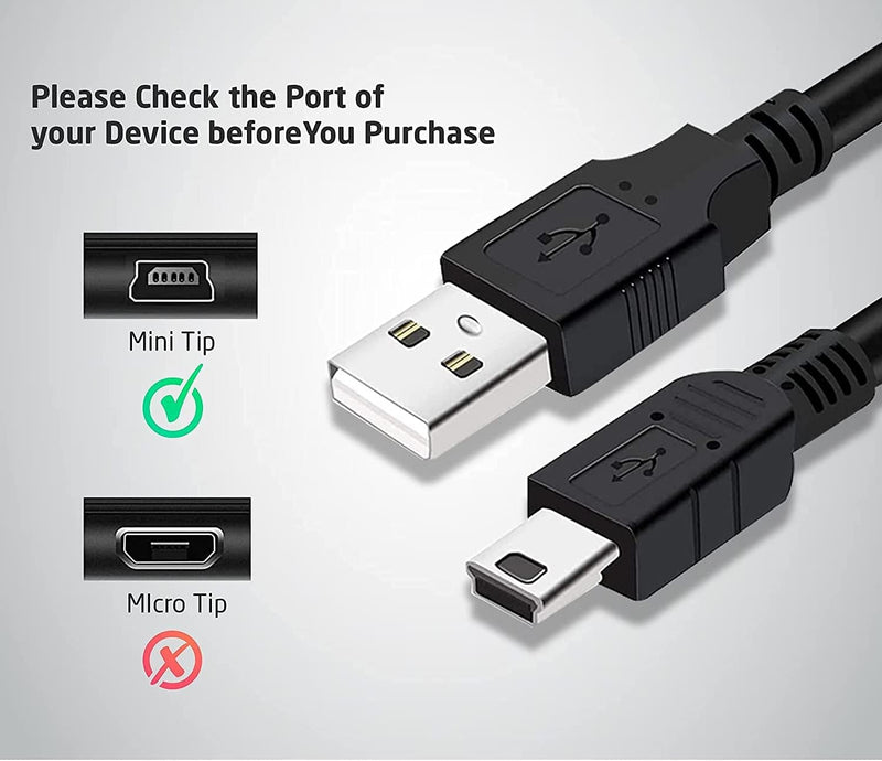 MV3897 MVO  Mini B to USB A Cable - 10ft Durable Fast Charging Cord - Compatible with GoPro, Snowball iCE, USB Mic, Garmin GPS, PS3 Controller, 10-Feet