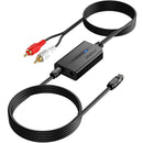 MVRCA/OPTICAL, MVO 192kHz DAC Digital to Analog Audio Converter 7ft/2.1m Digital Audio Optical to RCA Male Cable