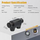 QMS-D2/0-1, MVO 2 Port Insulated Wire Connector, Inline Splice, Multi Tap Cable Connector for Copper and Aluminum Wires, Slotted Hex, Black Vinyl Coated, Pre-Filled with Oxide Inhibitor(2/0-6 AWG)