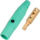 CLM2M-E, Marinco Cam Type, Series 15 Mini Inline, Single Pin Connector, 150 Amp, 600 Volt, #8 - #2 AWG, Male - Green (E)