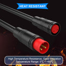 Julet 2 Pin Set Waterproof Julet 2 Pin Connector Ebike Extension Cable - 20cm Female & Male Plug Wire for Electric Bicycle Light, Throttle, Ebrake, DIY Bike Projects, with 20 Pcs Heat Shrink Tube