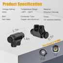 QMS-02-1, MVO 2 Port Insulated Wire Connector, Inline Splice, Multi Tap Cable Connector for Copper and Aluminum Wires, Slotted Hex, Black Vinyl Coated, Pre-Filled with Oxide Inhibitor (2-14 AWG