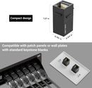 MV15696-Black, MVO RJ45 Cat6 Keystone Coupler  Female to Female Cat6 Keystone Jack, UTP Keystone Coupler Insert, Keystone Jack