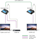 MVEX-230C 4K HDMI Over Ethernet CAT6/CAT7 Extender, Extender RJ45 4K@30Hz Up to 130 Ft 1080P Up to 230 FT Full HD POC Transmitter & Receiver IR Loop Out