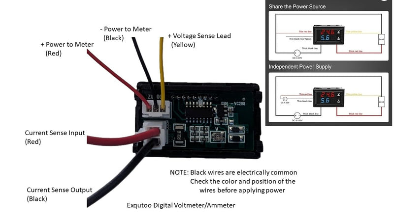 MVLCD-Digital Meter V/A 0.28" Digital Voltmeter Ammeter DC 0-100V 10A, Red & Blue Dual LED Display Panel with Connect Wires, 2 in 1 Volt Amp Monitor Teste