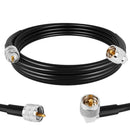 PL12RA, MVO 10FT PL259 UHF Male to Right Angle UHF Male CB or Ham Radio RG58 Coax Cable