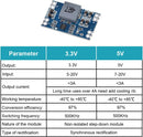 VRD24-3/12V-3A, MVO  3.3V 3A Regulator Module Mini Voltage Reducer DC to DC 12V 24V 5-20V to 3.3V Buck Converter Step-Down Power Supply Transformer Module Style:3.3V