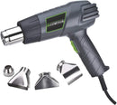MVGHG1500A, MVO  Dual Temperature Heat Gun Kit With Fast Heat High And Low Settings 572F/1000F, Air Reduction Nozzle, Reflector Nozzle, And Two Deflector