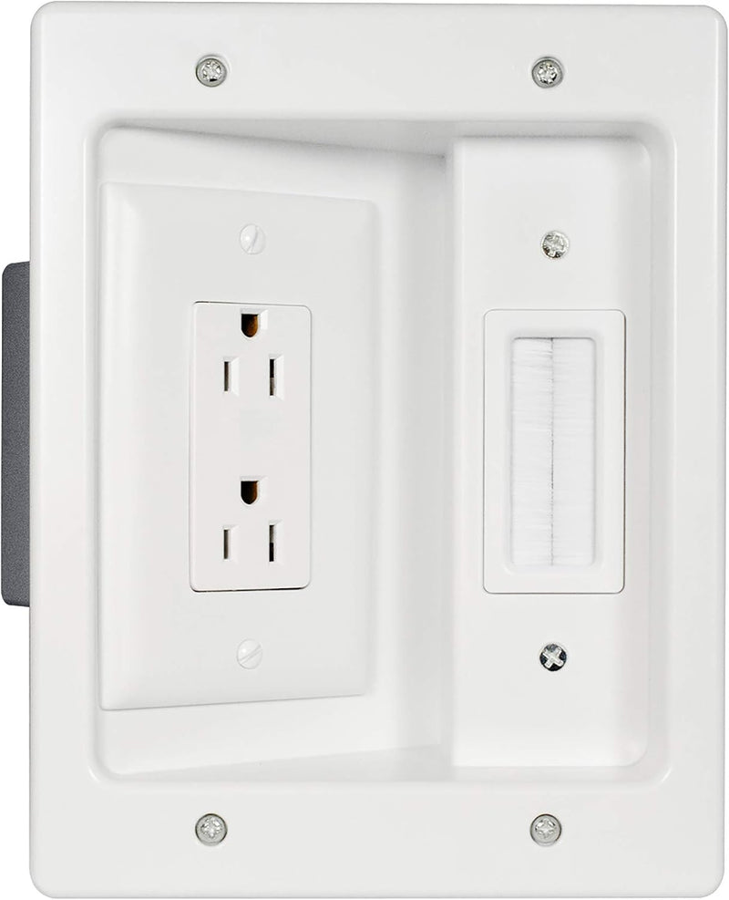 Cable Conceal Kit, MVO Wall Cable Concealer Kit, Flat Panel TV Connection Kit with Cable Management Box, In Wall TV Power Kit Hides Cords and Cables