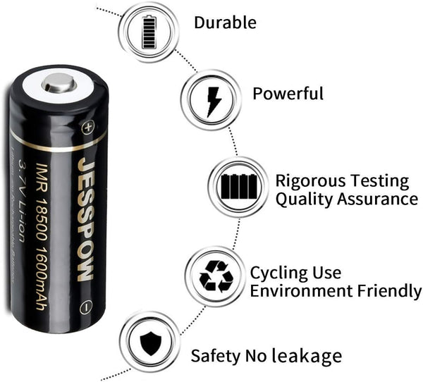 18500-R      - 18500 Rechargeable Batteries, IMR 18500 Rechargeable Li-ion Battery 1600mAh 3.7V