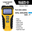 VDV526-200, Klein  Cable Tester, LAN Scout Jr. 2 Ethernet Tester for CAT 5e, CAT 6/6A Cables with RJ45 Connections