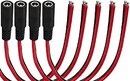PWR5521F-4PK, MVO 4 PACK 2.1mm DC Power Terminal Cable, 18AWG 0.8FT with Female Barrel Connector for CCTV Camera, DVR, LED Light, Power Supply (Red Black Wires)