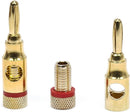MV9437-1 R&B Banana Plugs, 24k Gold Dual Screw Lock Speaker Connector