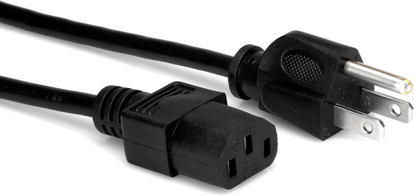 PWC-140.5, Hosa Power Cord, IEC C13 to NEMA 5-15P, 6 in