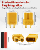 MVXT30 MF Set, MVO XT30 Connectors Male and Female Connectors Plugs with 2 Pieces Shrink Tubing for RC Battery