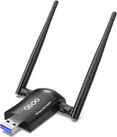 WIFI-Antenna BNC, MVO USB 3.0 Network Dongle with 5dBi High Gain Dual Antennas, 2.4GHz/5GHz Dual Band for Laptop Computer Compatible Windows11/10/8