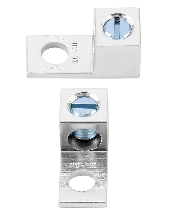 Mechanical Lugs 5pk, MVO  Aluminum Alloy Mechanical Lugs, 5Pcs Tin-Plated Cable Connectors with 5/16-24 Screw Size for 14 AWG - 2 AWG Conductors