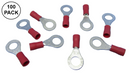 Philmore 65-1527C, 22-18AWG Red Insulated 1/4" Ring Terminals ~ 100 Pack