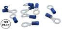 Philmore 65-1547C, 16-14AWG Blue Insulated 1/4" Ring Terminals ~ 100 Pack