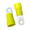 Philmore 65-1597, 4AWG Insulated 1/4" Stud Yellow Ring Terminals 2 Pack