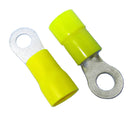 Philmore 65-1598, 4AWG Insulated 5/16" Stud Yellow Ring Terminals 2 Pack