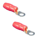 Philmore 65-1609, 1/0 AWG Insulated 3/8" Stud Red Ring Terminals 2 Pack